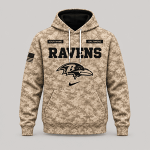 Baltimore Ravens | Personalized Desert Camo Military Hoodie