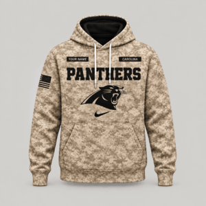 Carolina Panthers | Personalized Desert Camo Military Hoodie