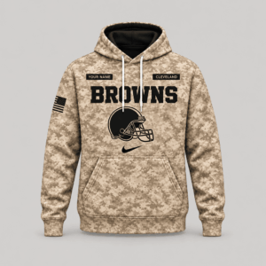 Cleveland Browns | Personalized Desert Camo Military Hoodie