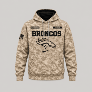 Denver Broncos | Personalized Desert Camo Military Hoodie