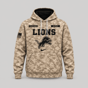 Detroit Lions | Personalized Desert Camo Military Hoodie