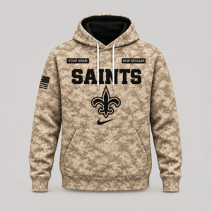 New Orleans Saints | Personalized Desert Camo Military Hoodie