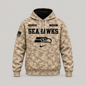 Seattle Seahawks | Personalized Desert Camo Military Hoodie